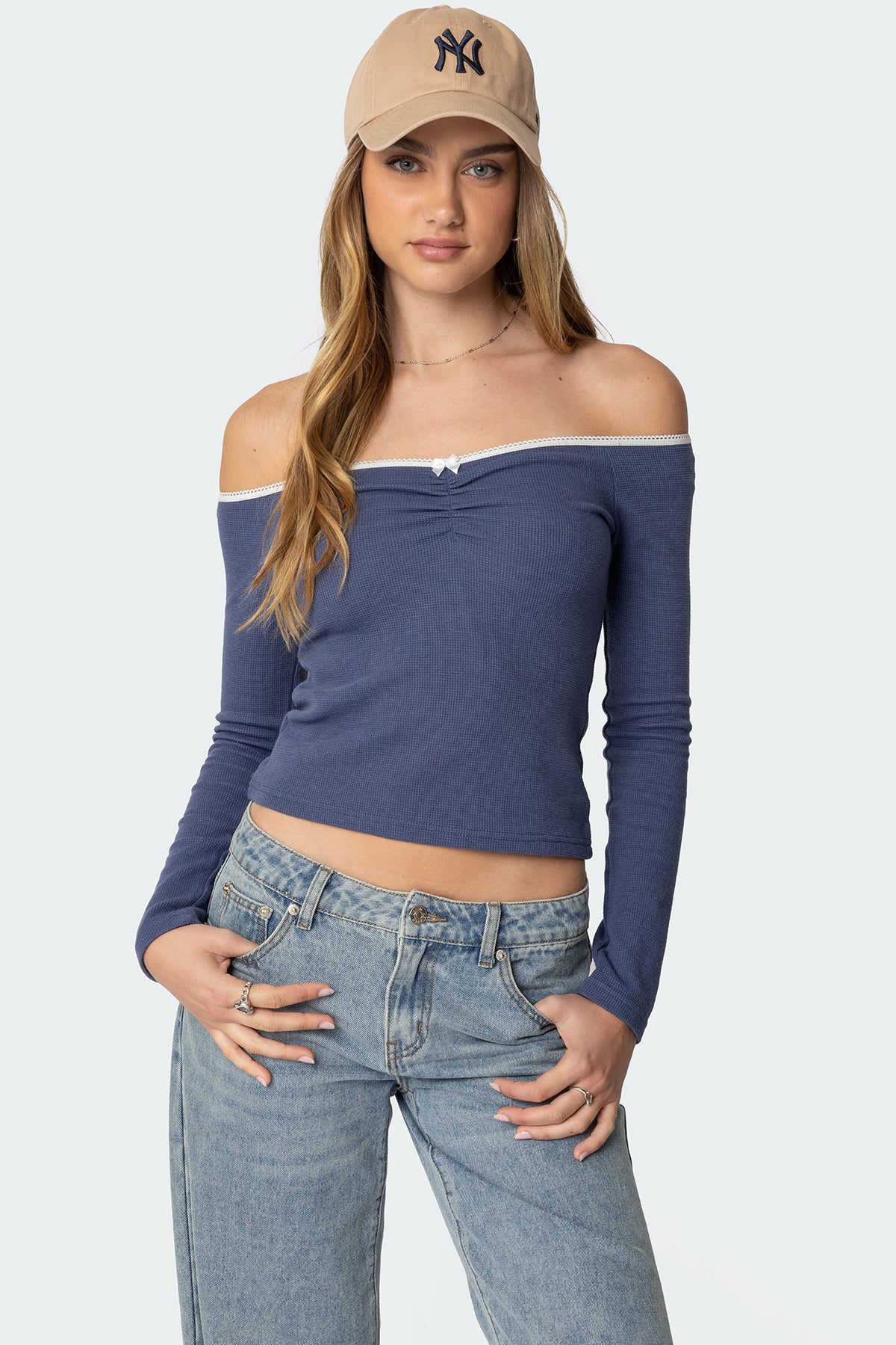 Tal Ruched Off Shoulder Top