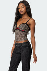 Lacey Leopard Mesh Tank Top