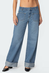 Madi Cuffed Low Rise Jeans