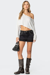 Mia Studded Denim Mini Skirt