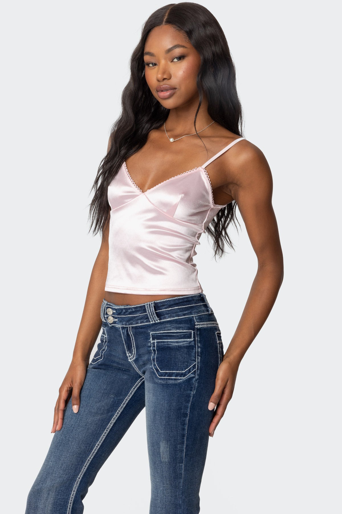 Amelie Satin Effect Tank Top