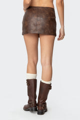 Pax Faux Leather Mini Skirt