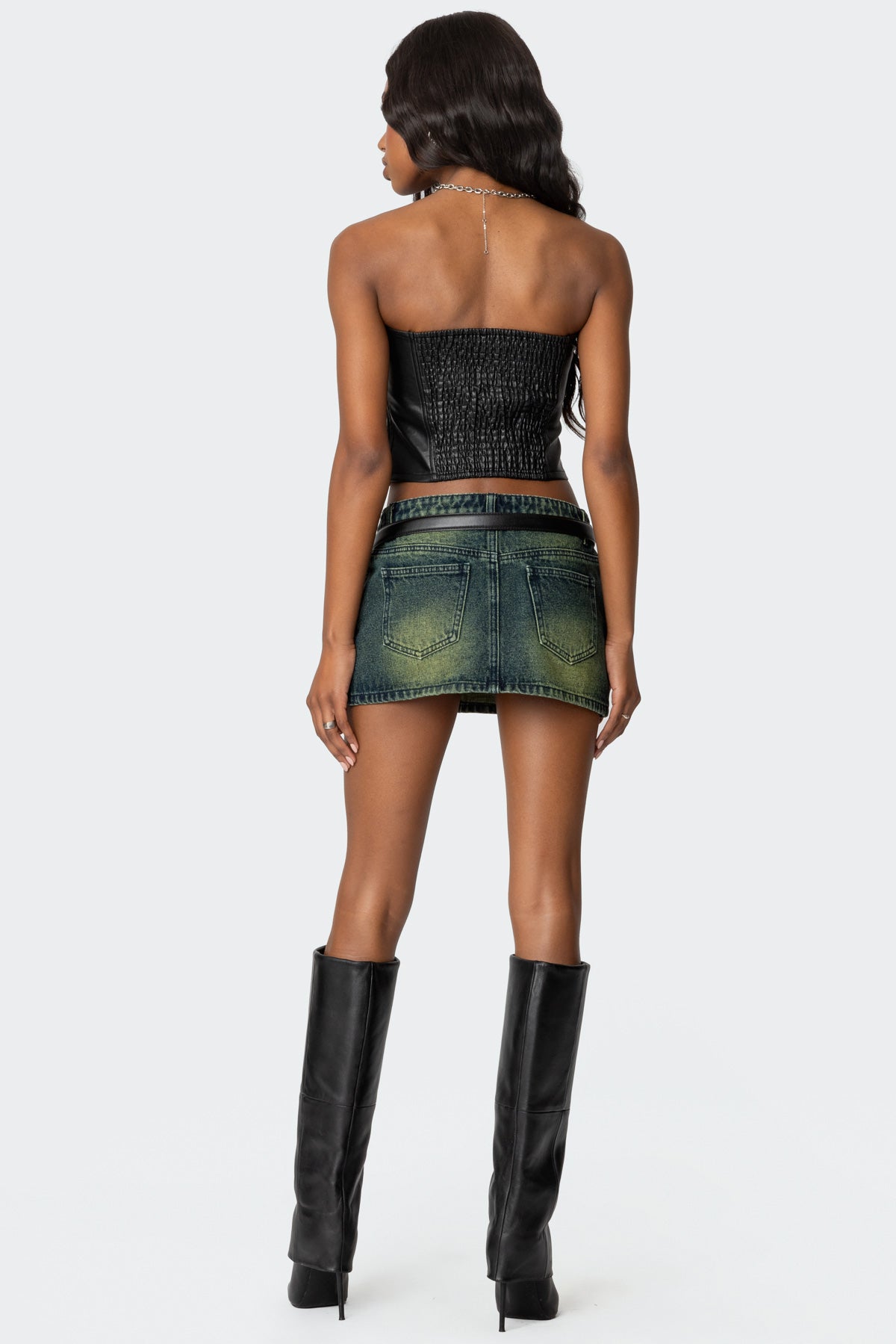 Riviere Washed Denim Mini Skirt