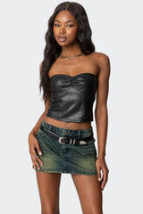 Myleigh Faux Leather Corset