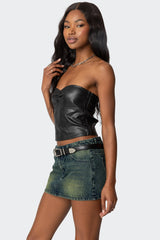 Myleigh Faux Leather Corset