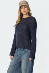 Drop Shoulder Light Knit Sweater