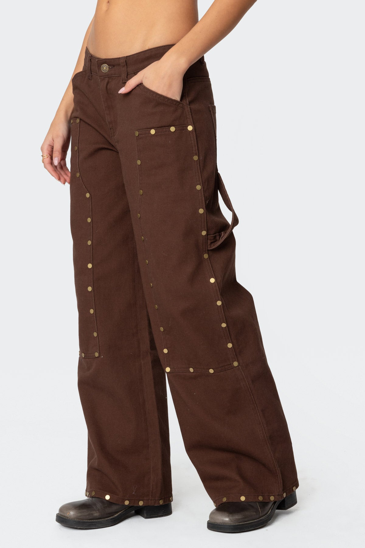 Studded Low Rise Carpenter Jeans