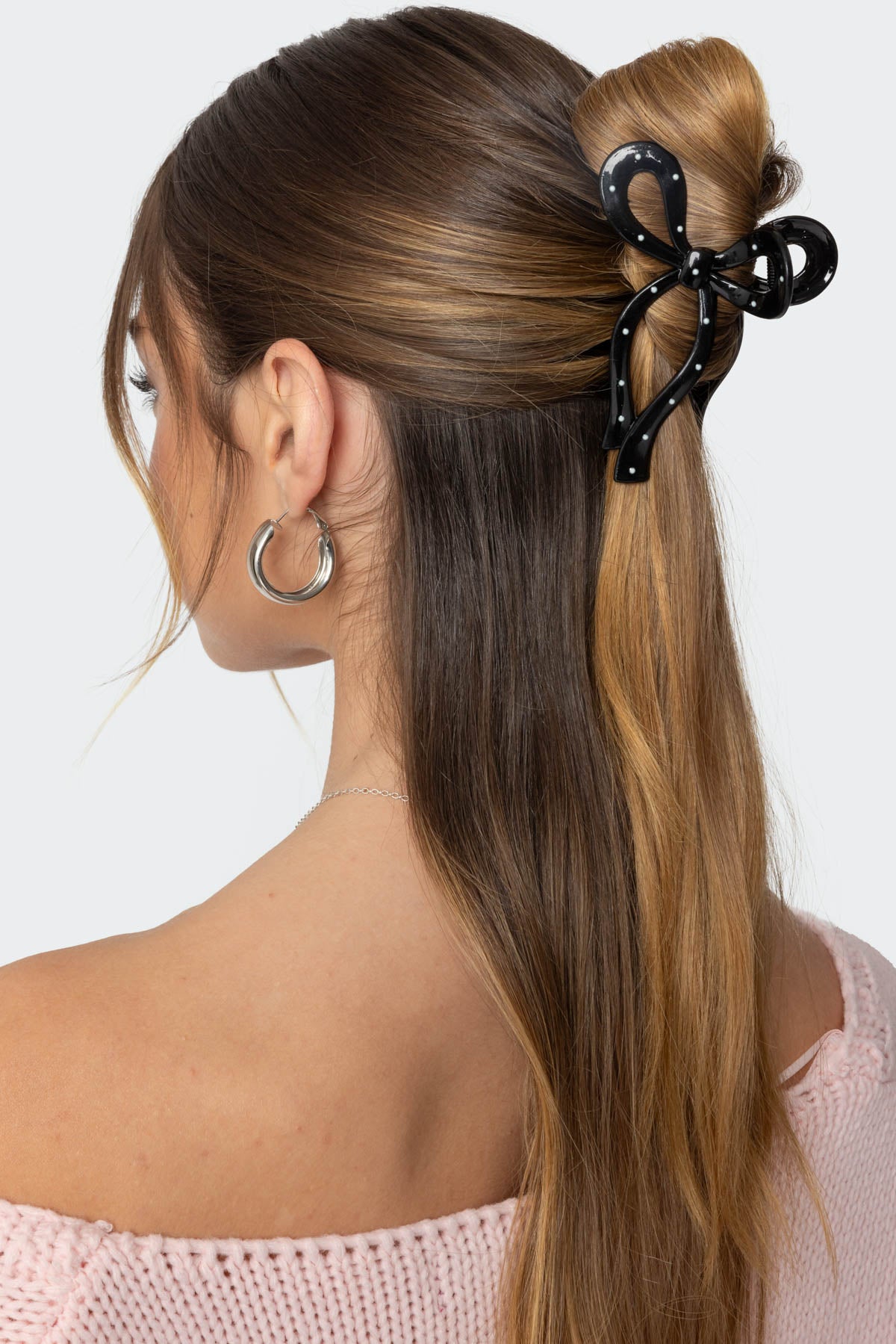 Polka Dot Bow Hair Clip