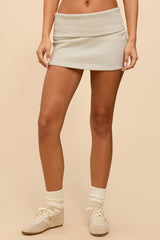 Nayel Fleece Foldover Mini Skirt