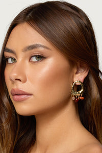 Mixed Gemstone Abstract Stud Earrings