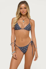 Janina Studded Triangle Bikini Top