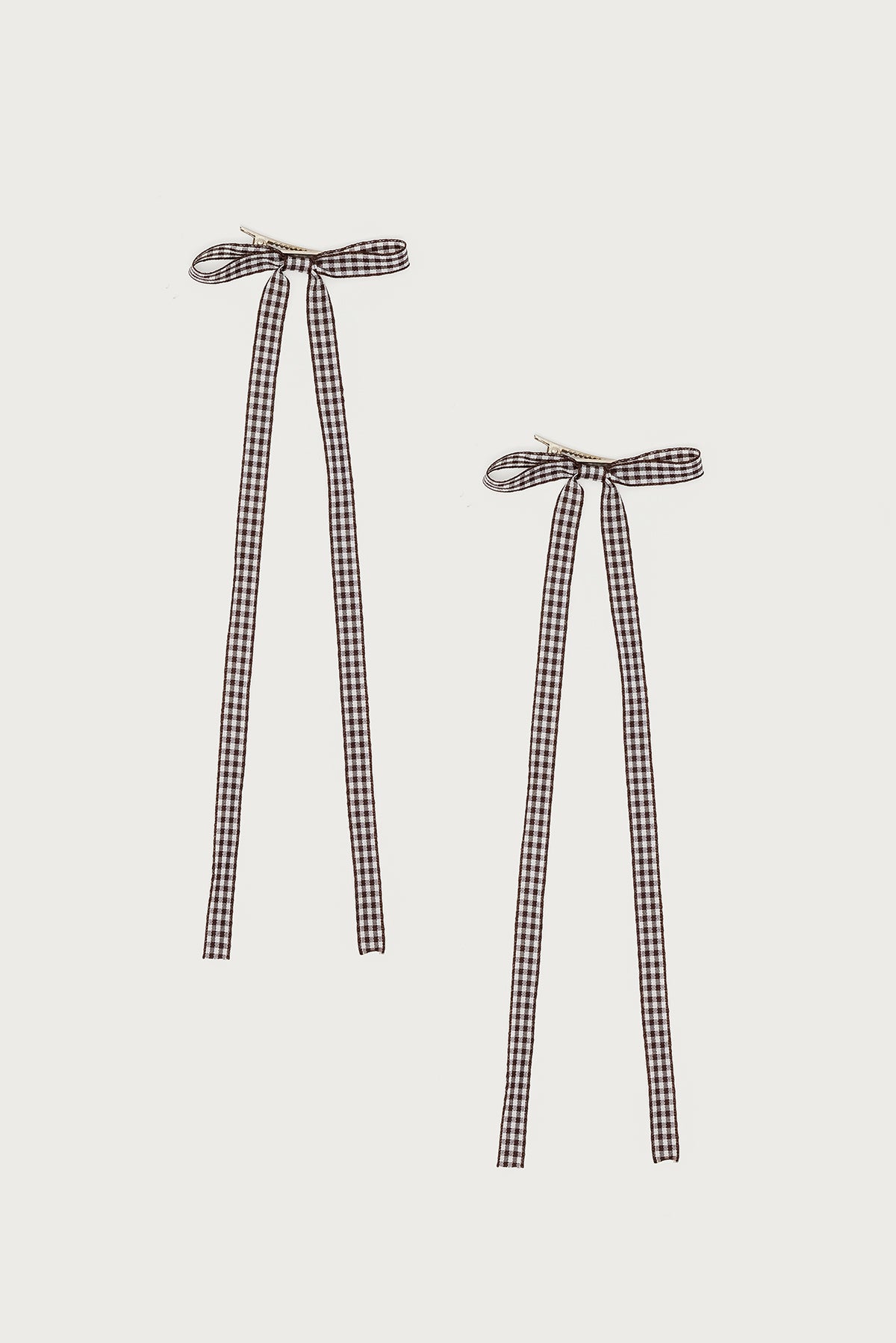 Gingham Bow Hair Clip Set