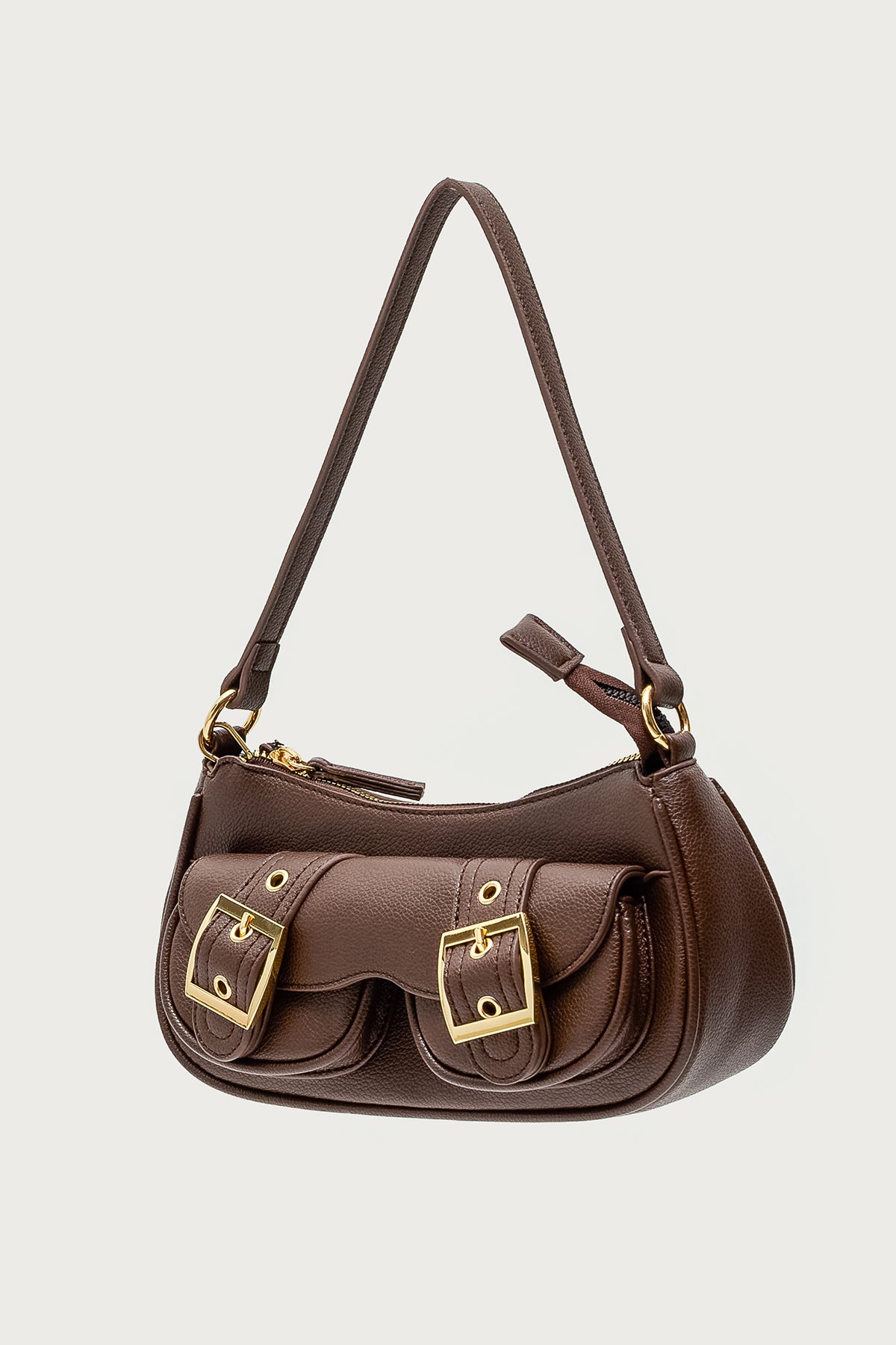 Zinnia Faux Leather Buckle Bag