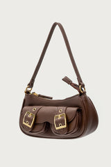 Zinnia Faux Leather Buckle Bag