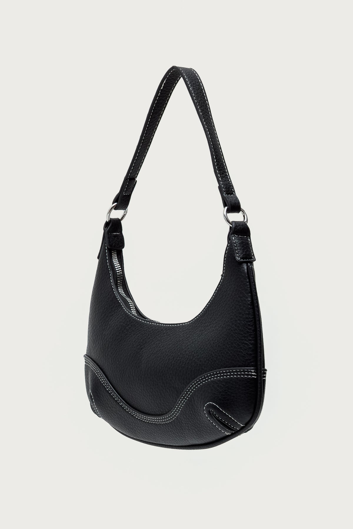 Contrast Stitch Faux Leather Bag