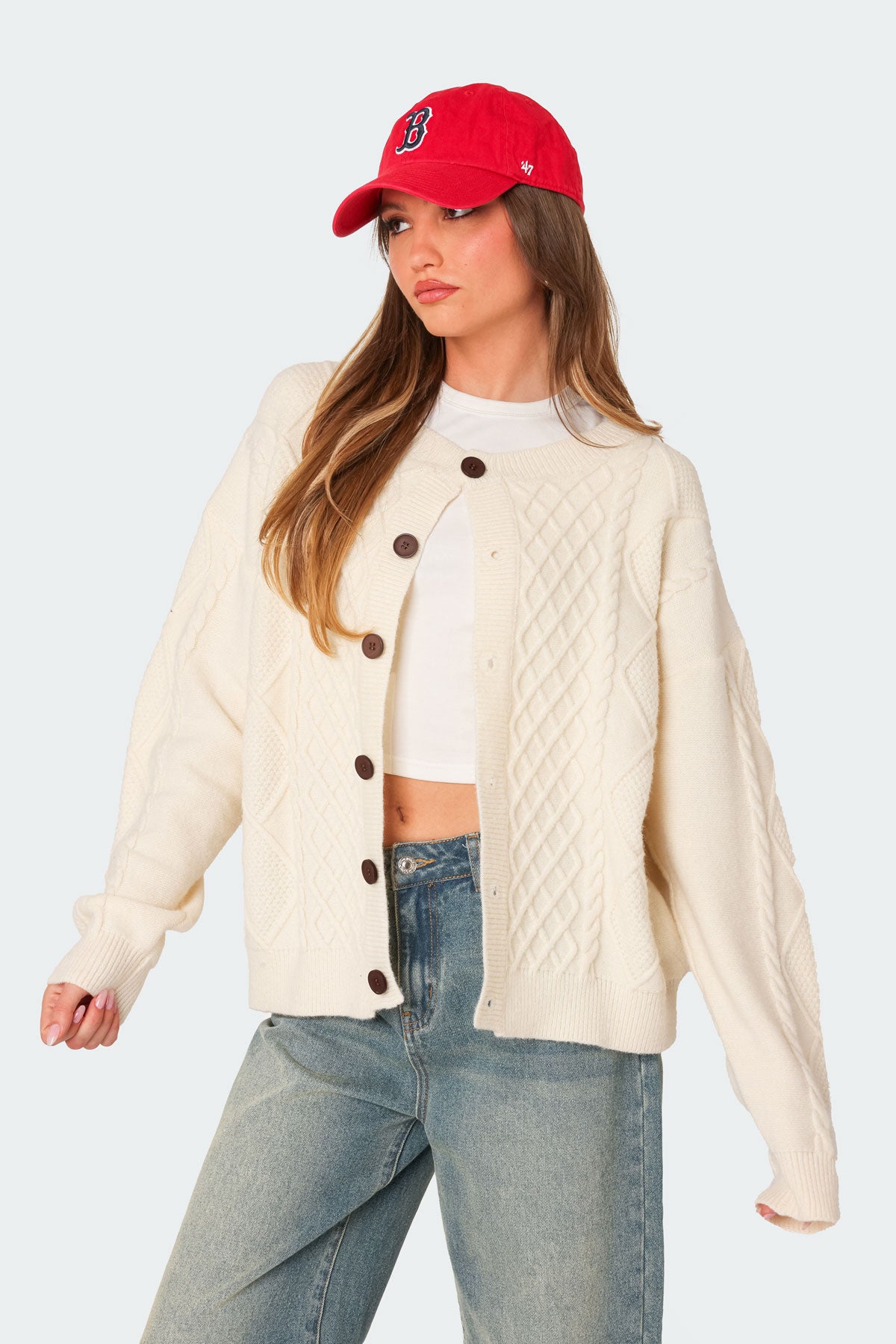 Rory Oversized Cable Knit Cardigan