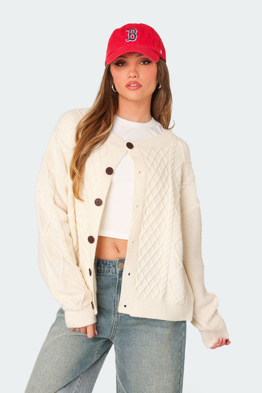 Rory Oversized Cable Knit Cardigan
