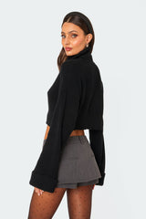 Oversized Turtle Neck Cropped Sweater