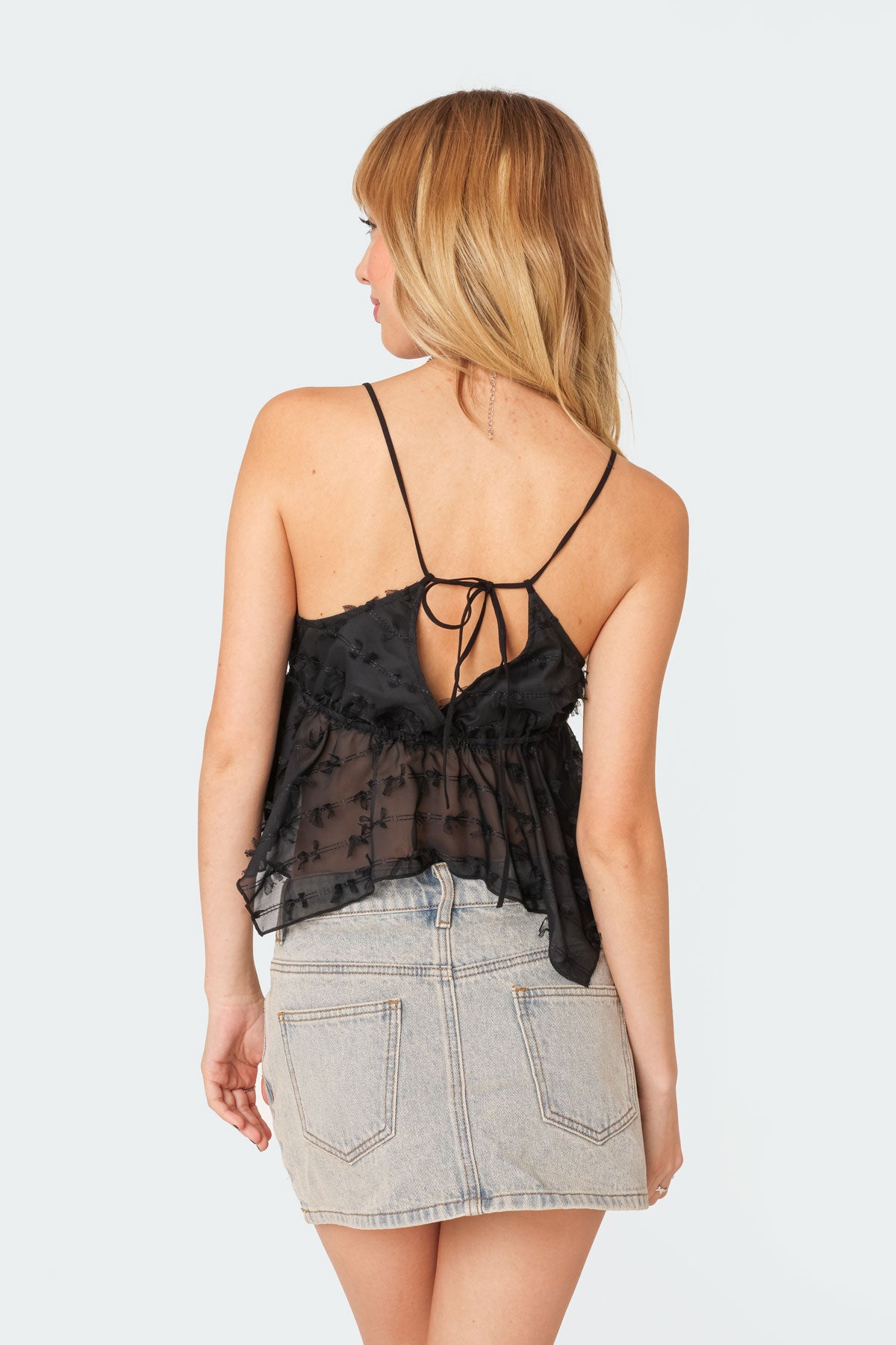 Flutter Frilled Tie Back Top