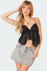 Flutter Frilled Tie Back Top