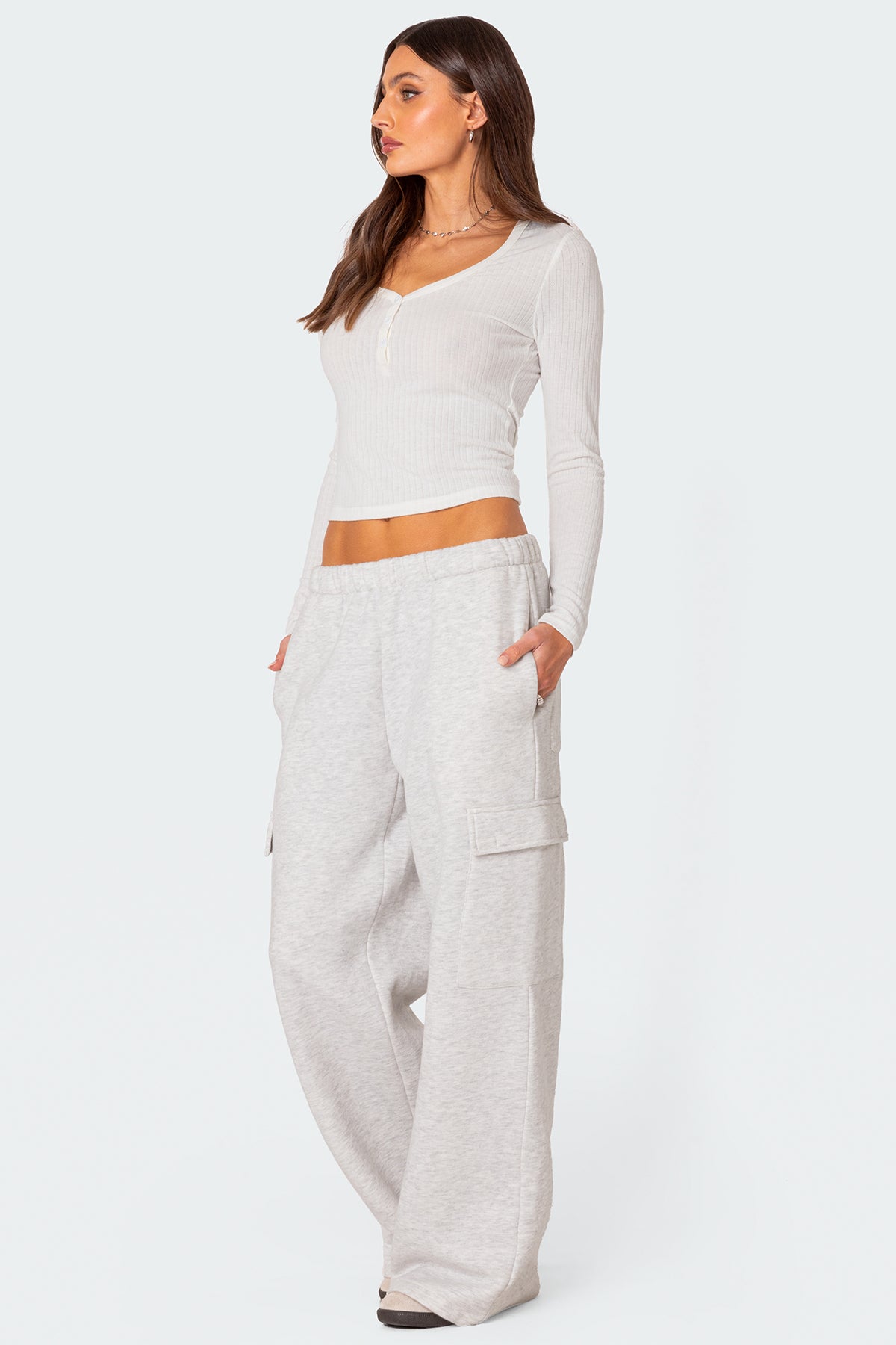 Wide Leg Cargo Sweatpants