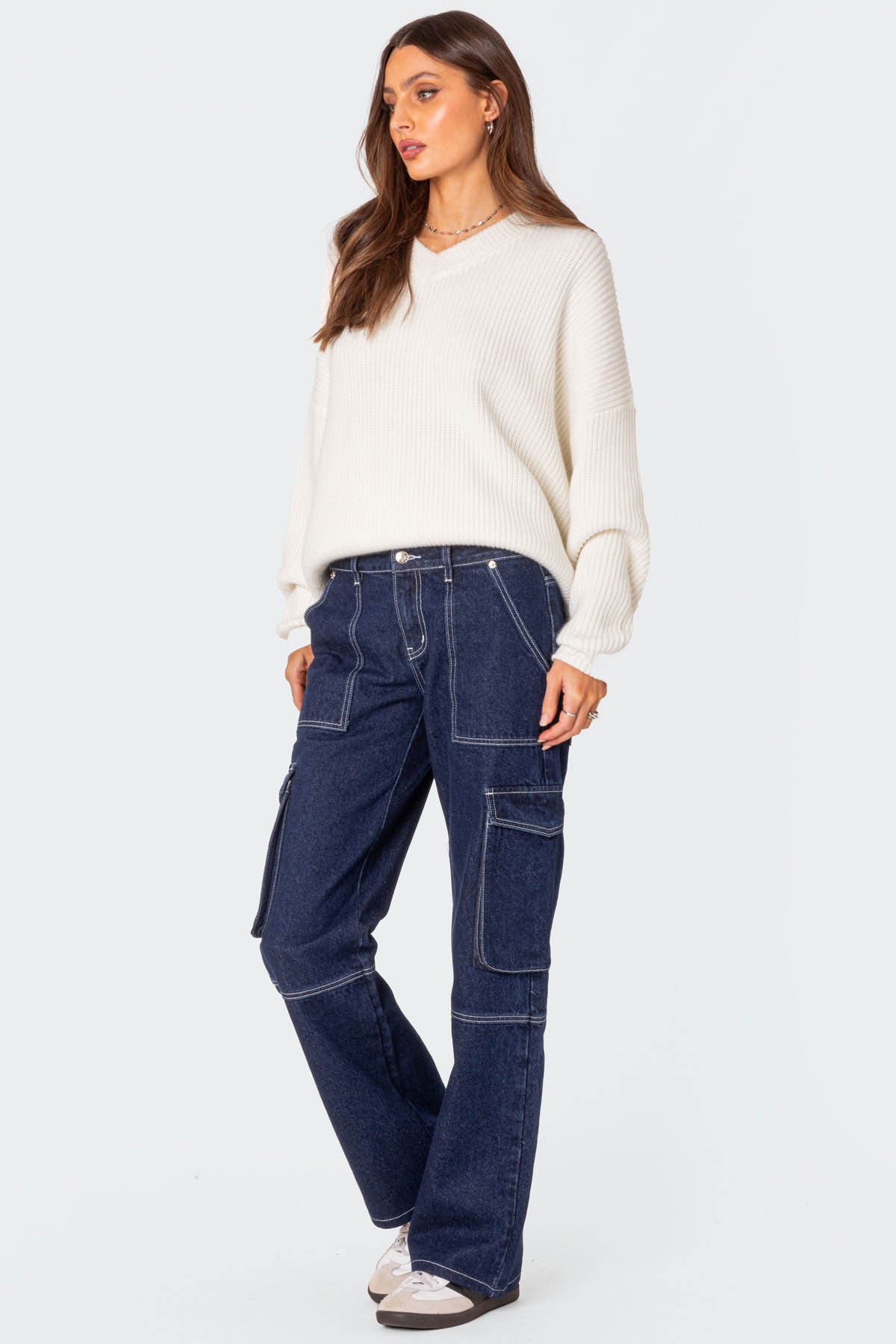 Alyssa Stitch Cargo Jeans