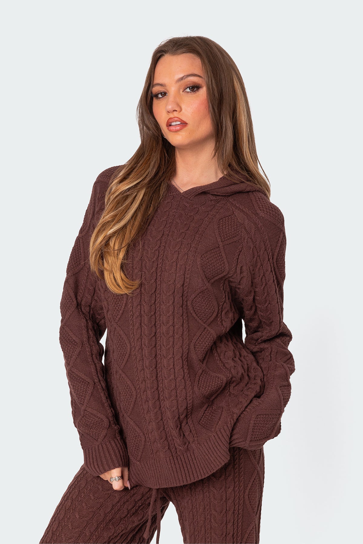 Jelena Cable Knit Hoodie