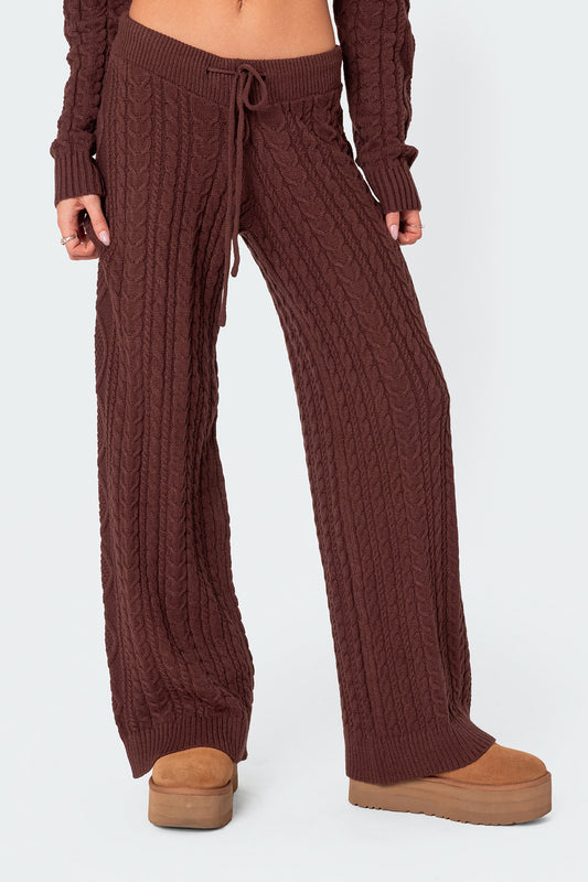 Jelena Relaxed Cable Knit Pants