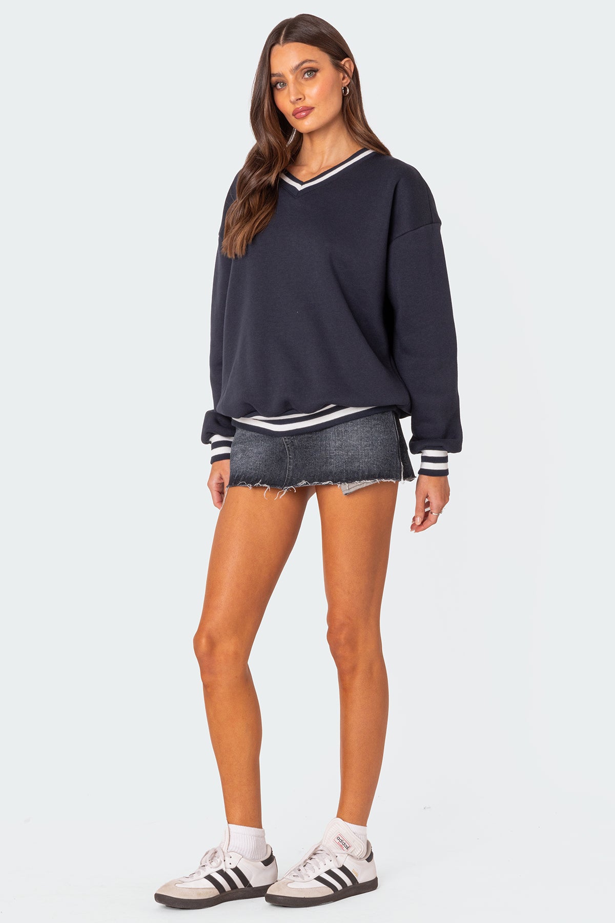 Caryn Oversized V Neck Sweatshirt