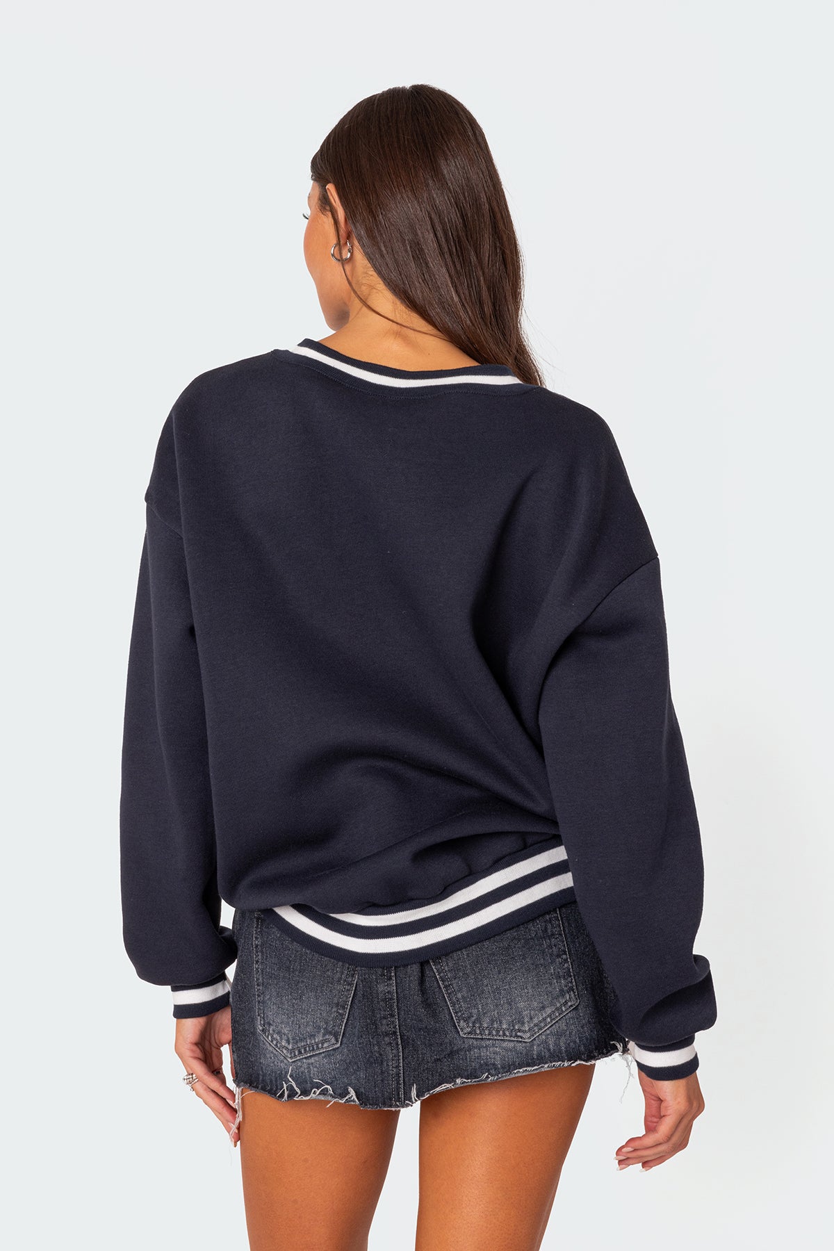 Caryn Oversized V Neck Sweatshirt