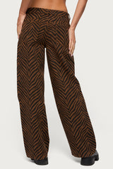 Zebra Print Low Rise Baggy Jeans