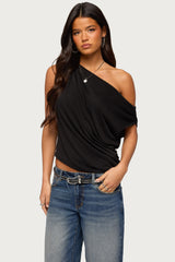 Ofelia Asymmetric Off Shoulder Ruched Top