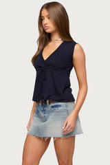 Rusanna V Neck Babydoll Top