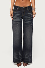 Magda Acid Wash Low Rise Baggy Jeans