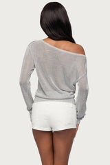 Charlo Off Shoulder Shiny Knit Top