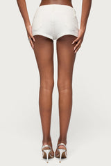 Studded Belt Denim Micro Shorts