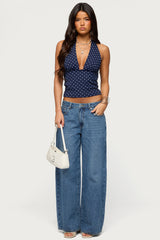 Blaire Polka Dot Halter Top