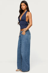 Blaire Polka Dot Halter Top