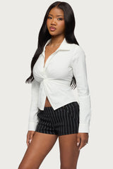 Jovie Twisted Lace Up Tailored Shirt