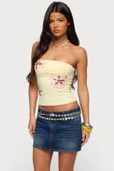 Braelyn Sequin Floral Tube Top