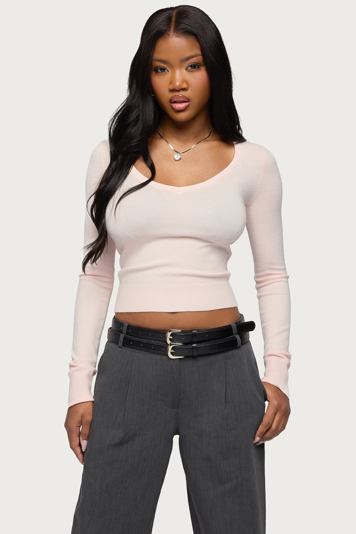 Mercedes Knitted V Neck Top