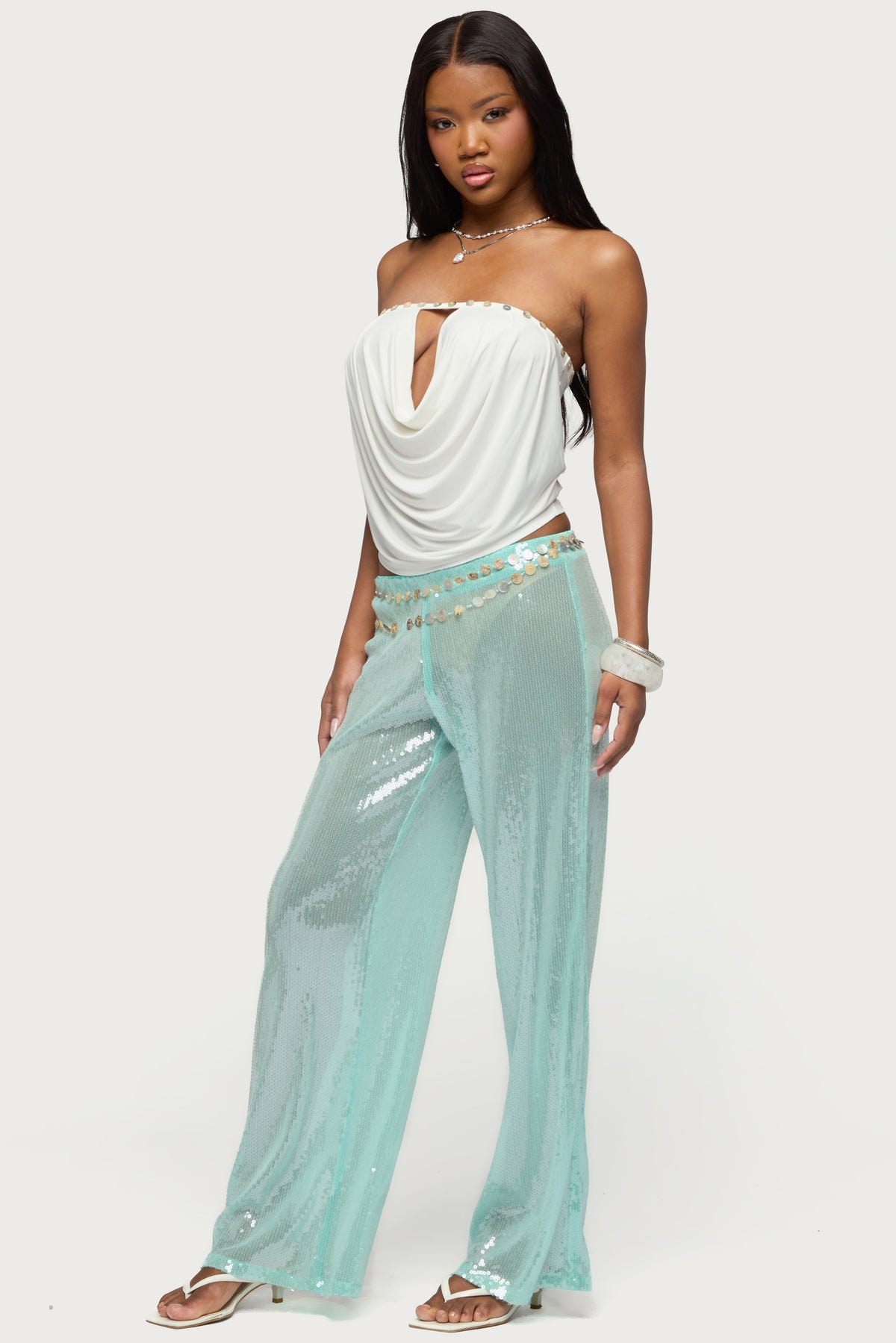 Avalee Sequin Wide Leg Pants