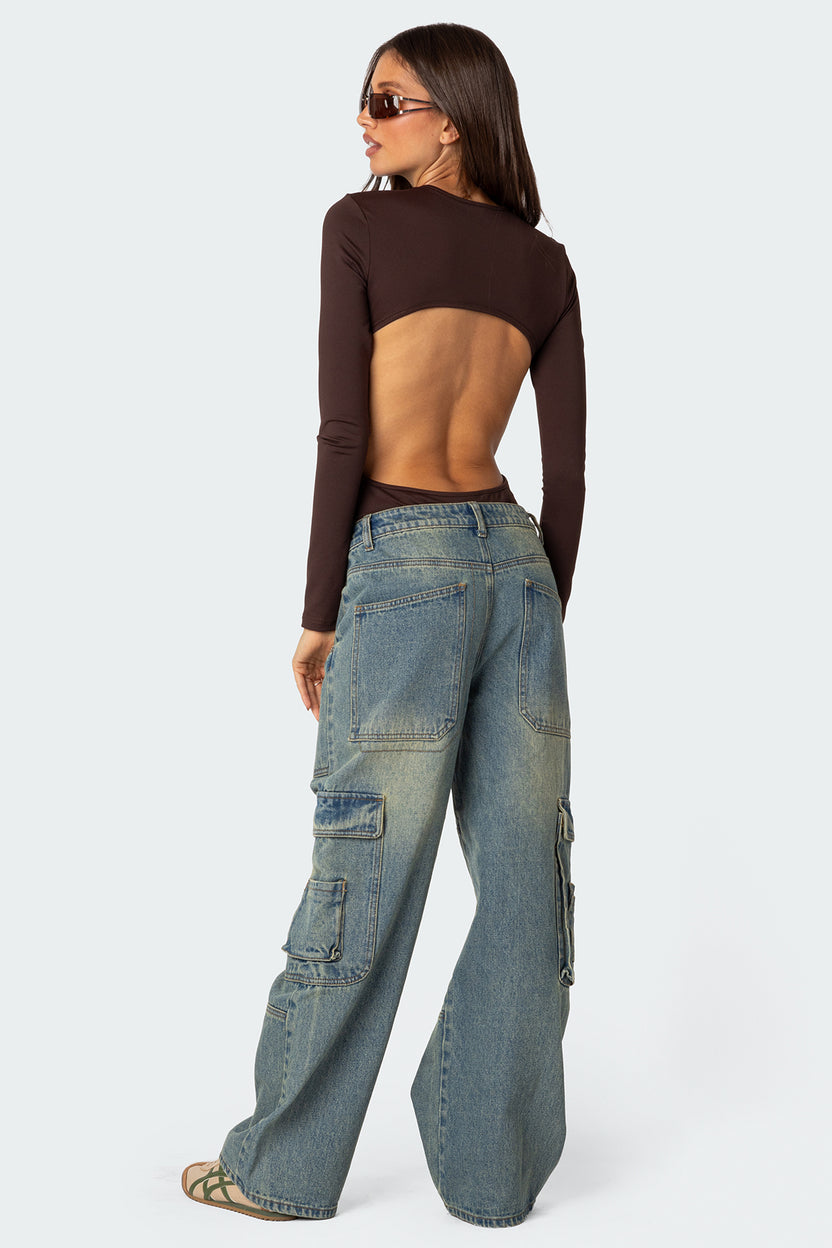 Neta Back Cut Out Bodysuit – edikted