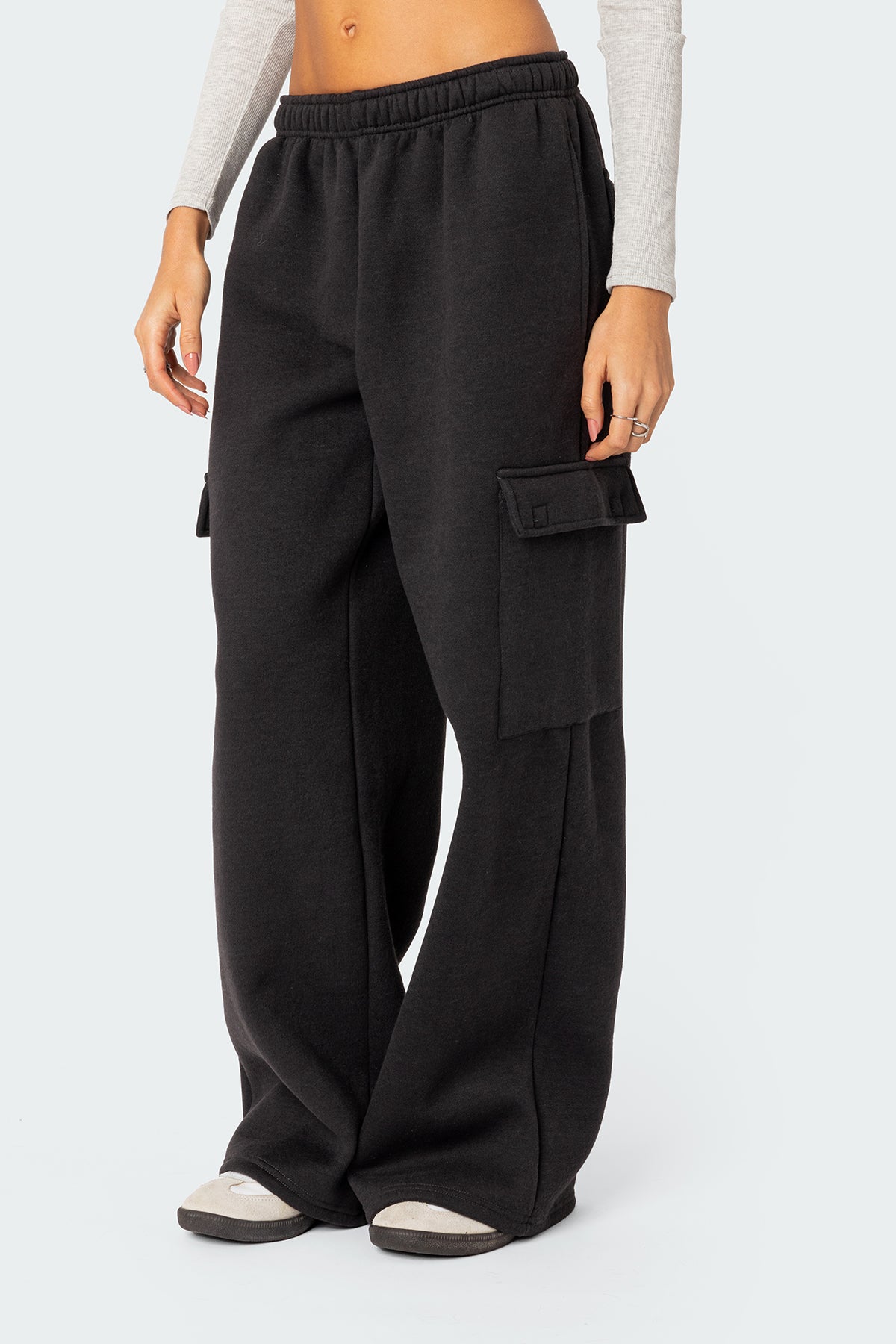 Wide Leg Cargo Sweatpants