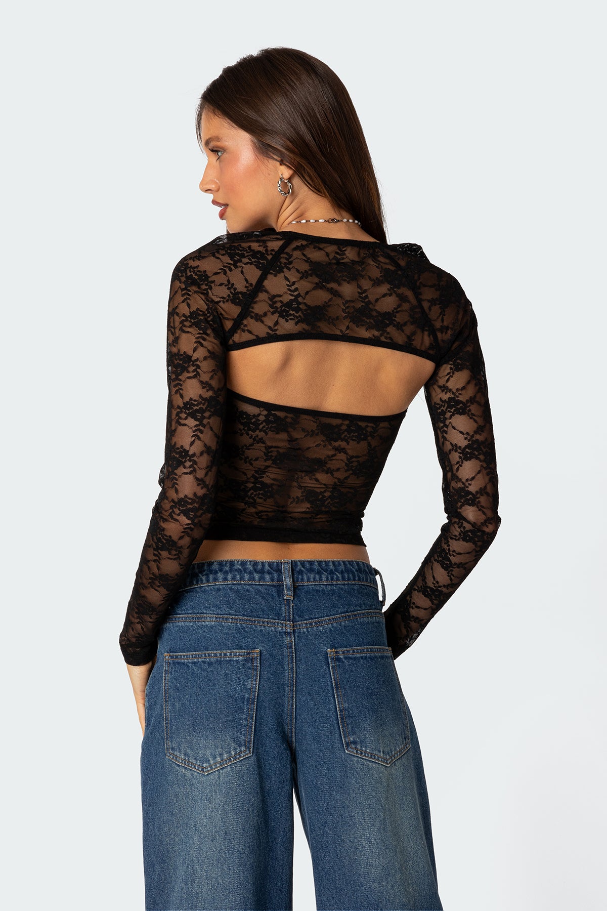 Addison Sheer Lace Two Piece Top