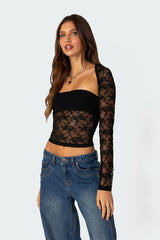 Addison Sheer Lace Two Piece Top