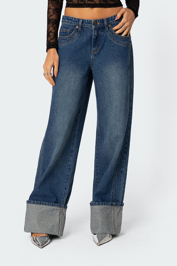 Vesper Cuffed Low Rise Jeans