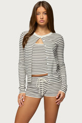 Lillian Striped Button Up Knit Cardigan