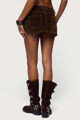 Gracen Faux Suede Mini Skort