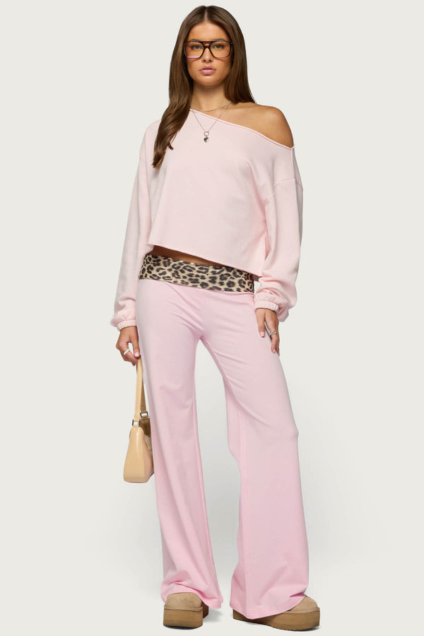 Leopard Foldover Pants